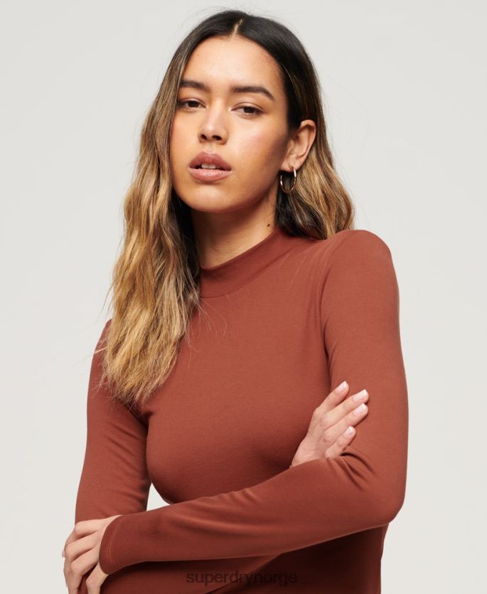 Superdry rød klær 86P46D2393 mock hals jersey mini kjole kvinner