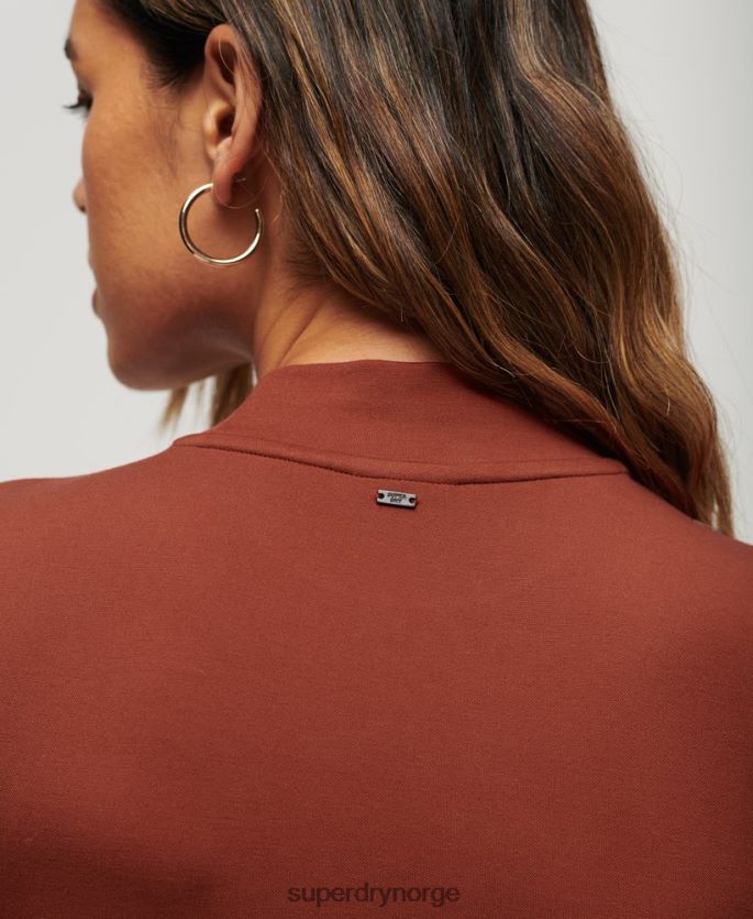 Superdry rød klær 86P46D2393 mock hals jersey mini kjole kvinner