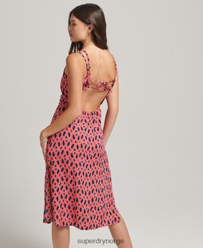 Superdry rød klær 86P46D2396 vintage cami strappy kjole kvinner