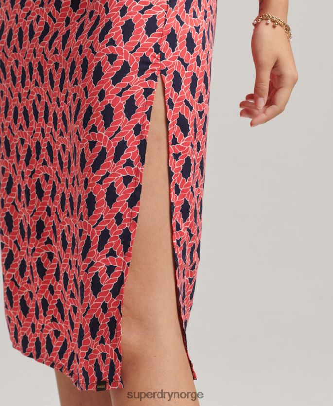 Superdry rød klær 86P46D2396 vintage cami strappy kjole kvinner