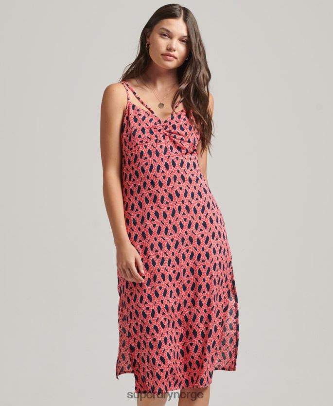 Superdry rød klær 86P46D2396 vintage cami strappy kjole kvinner