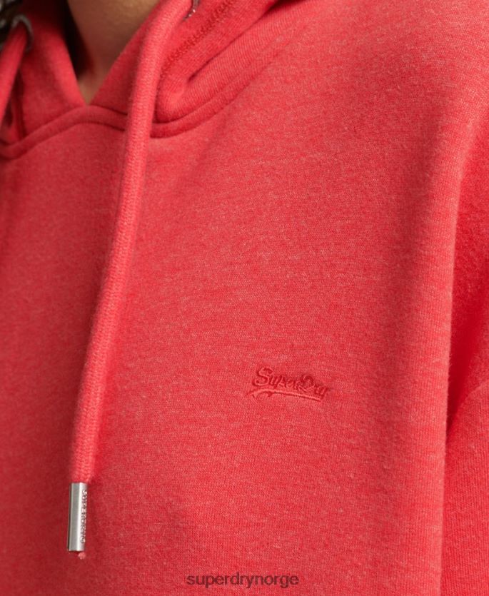 Superdry rød klær 86P46D2462 svettekjole med brodert logo i økologisk bomull kvinner