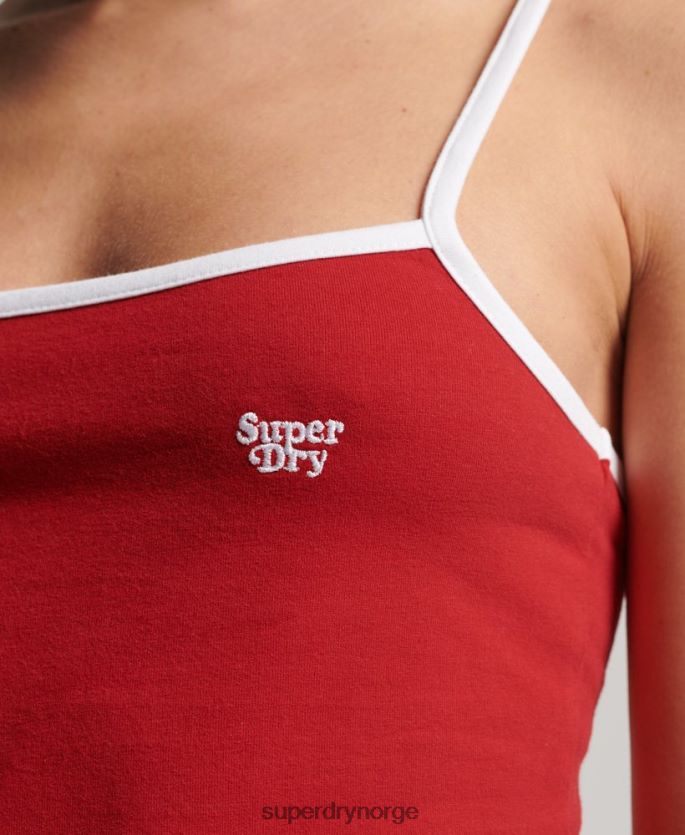 Superdry rød klær 86P46D2507 vintage jersey cami kjole kvinner