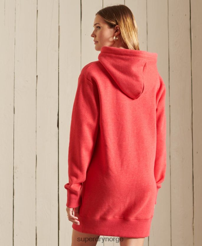 Superdry rød klær 86P46D2540 vintage logo brodert hettegenser kvinner