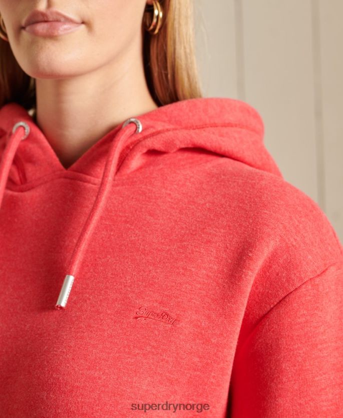 Superdry rød klær 86P46D2540 vintage logo brodert hettegenser kvinner
