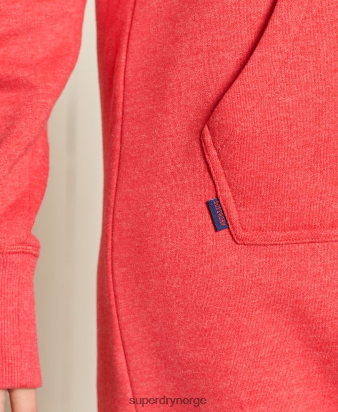 Superdry rød klær 86P46D2540 vintage logo brodert hettegenser kvinner