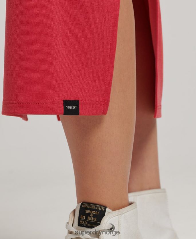 Superdry rød klær 86P46D2552 midikjole i jersey med stropp bak kvinner