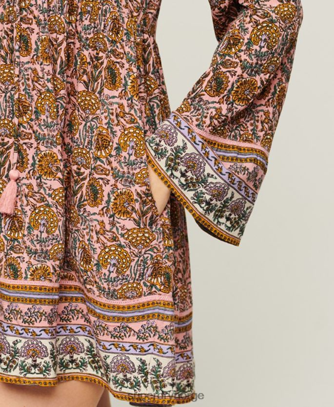 Superdry rosa klær 86P46D2080 60-talls minikjole med flare ermer kvinner