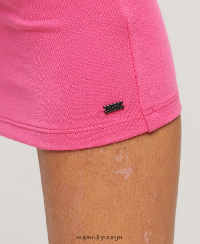 Superdry rosa klær 86P46D2132 midikjole i jersey med firkantet hals kvinner