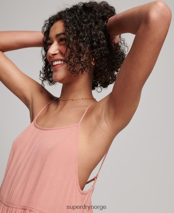 Superdry rosa klær 86P46D2379 mini strand cami kjole kvinner