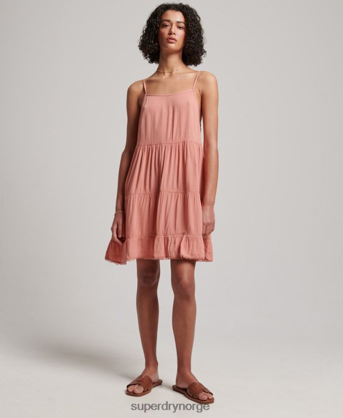 Superdry rosa klær 86P46D2379 mini strand cami kjole kvinner