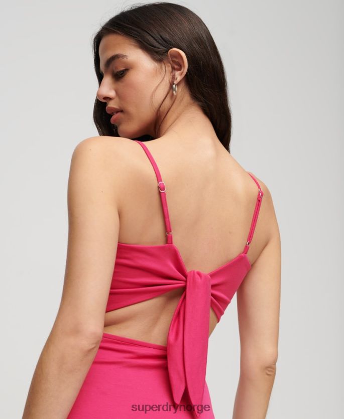 Superdry rosa klær 86P46D2401 jersey kjole med åpen rygg kvinner