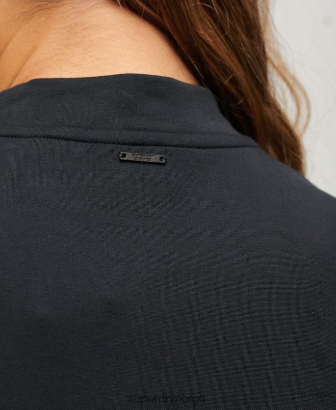 Superdry svart klær 86P46D1959 ermeløs minikjole i a-linje kvinner