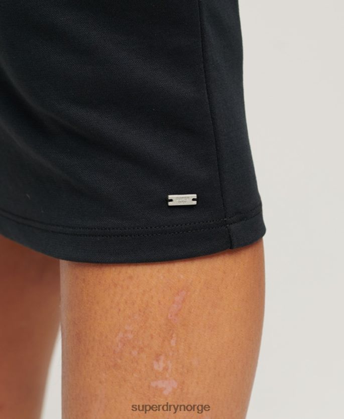 Superdry svart klær 86P46D2312 midikjole i jersey med firkantet hals kvinner