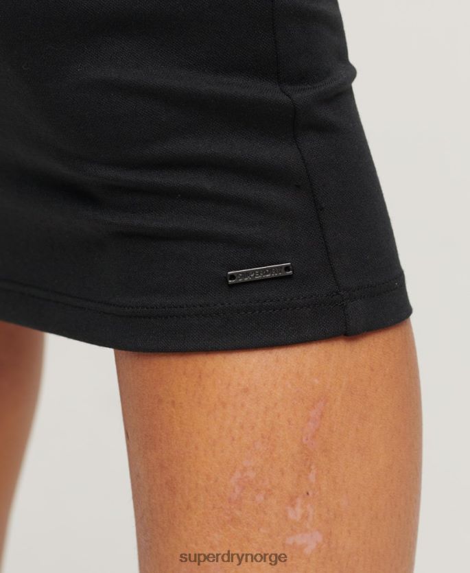 Superdry svart klær 86P46D2395 t-rygg midikjole i jersey kvinner