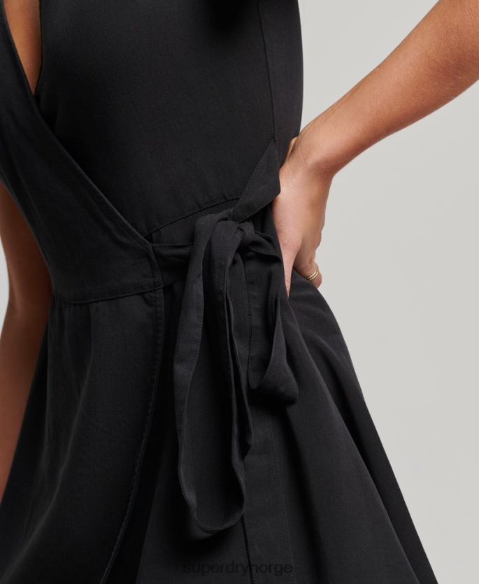 Superdry svart klær 86P46D2519 vintage minikjole kvinner