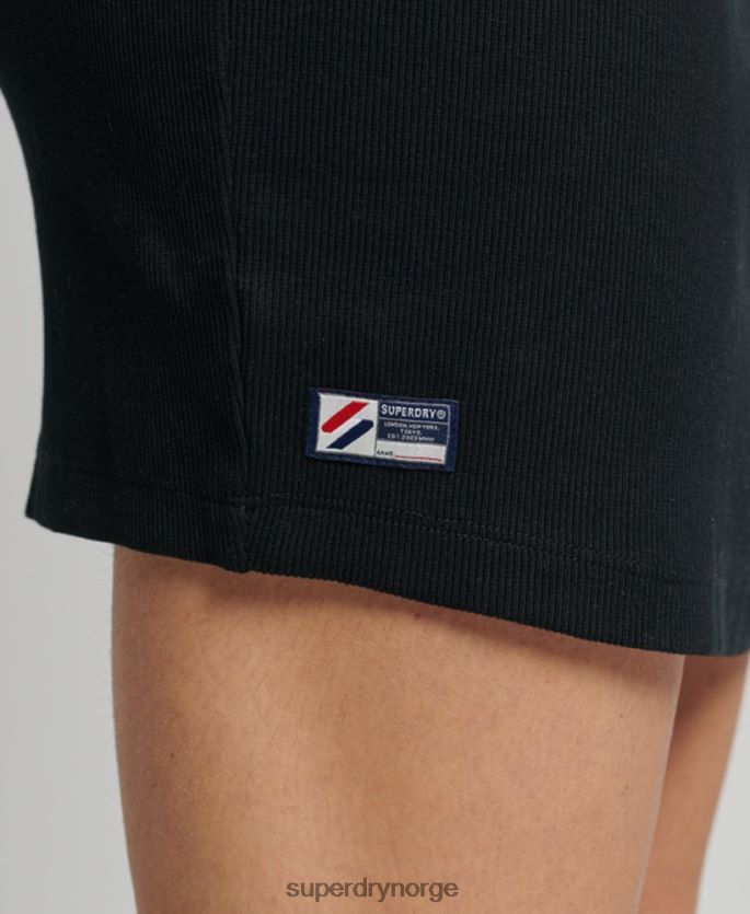Superdry svart klær 86P46D2536 viktig kjole med reim kvinner