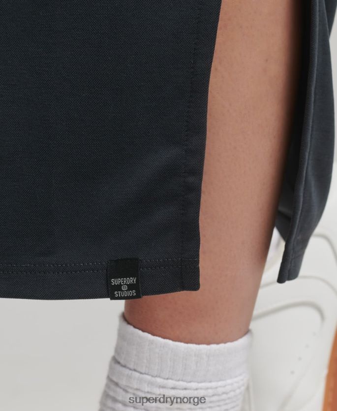 Superdry svart klær 86P46D6735 midikjole i jersey med stropp bak kvinner
