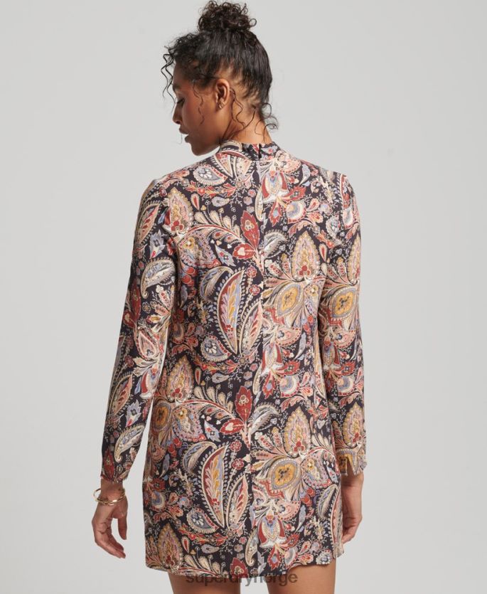 Superdry tan klær 86P46D2476 minikjole med lange ermer kvinner