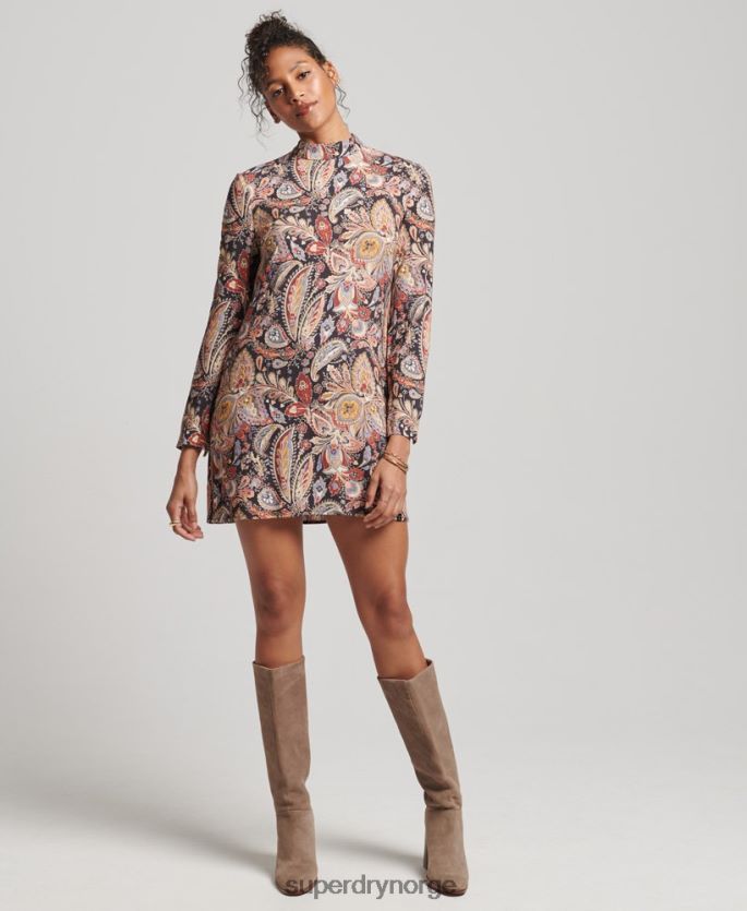 Superdry tan klær 86P46D2476 minikjole med lange ermer kvinner