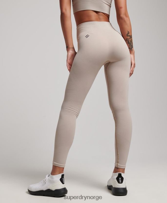 Superdry beige klær 86P46D4043 core sømløse stramme leggings kvinner