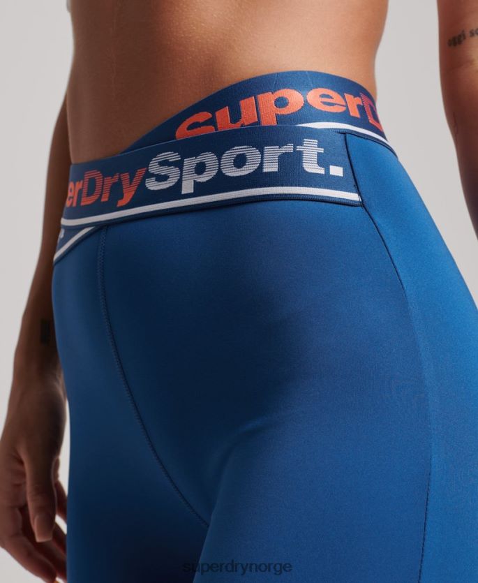 Superdry blå klær 86P46D4056 trening cross 7/8 leggings kvinner