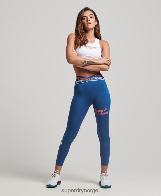 Superdry blå klær 86P46D4056 trening cross 7/8 leggings kvinner