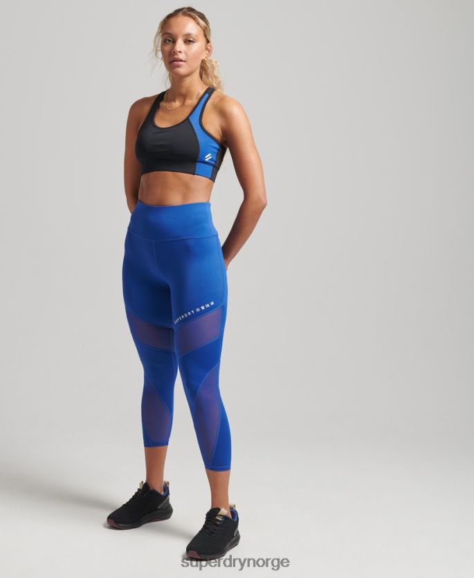 Superdry blå klær 86P46D6336 treningsmesh 7/8 leggings kvinner