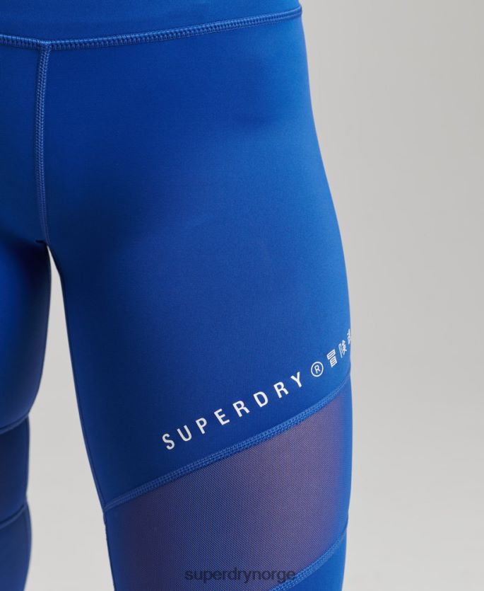 Superdry blå klær 86P46D6336 treningsmesh 7/8 leggings kvinner