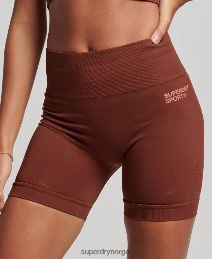 Superdry brun klær 86P46D3124 trange shorts uten sømløs kjerne kvinner