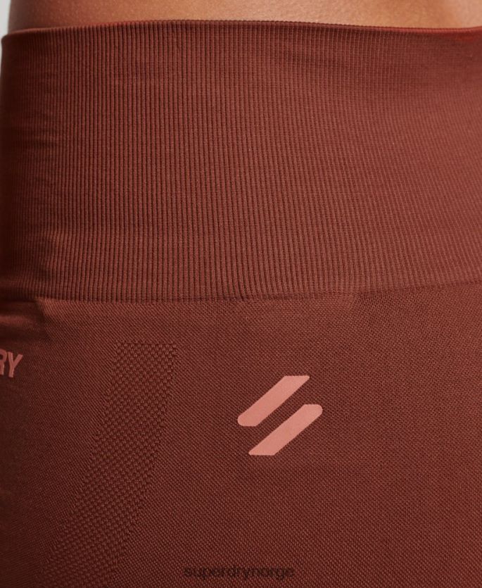 Superdry brun klær 86P46D3124 trange shorts uten sømløs kjerne kvinner