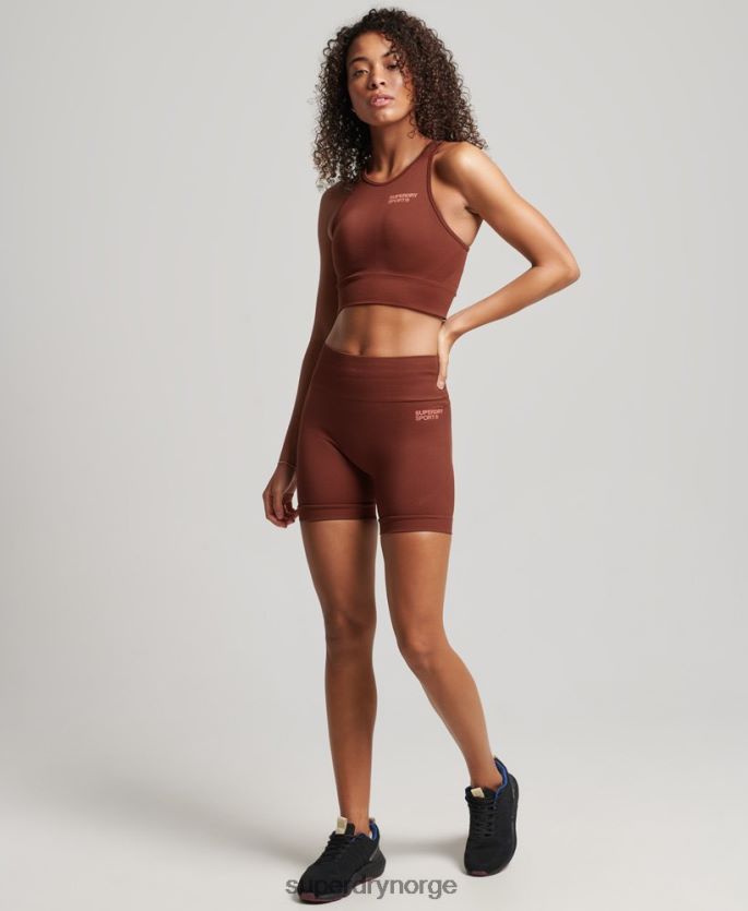 Superdry brun klær 86P46D3124 trange shorts uten sømløs kjerne kvinner