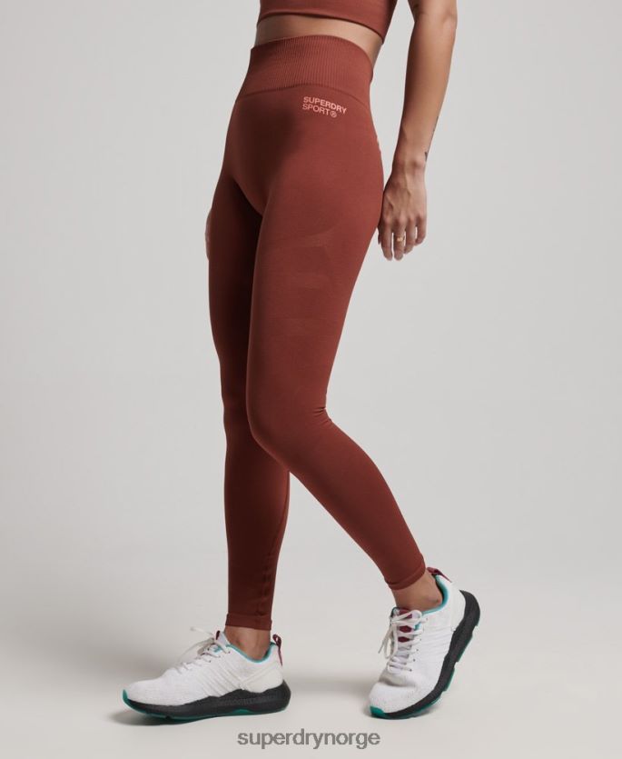 Superdry brun klær 86P46D4048 core sømløse stramme leggings kvinner