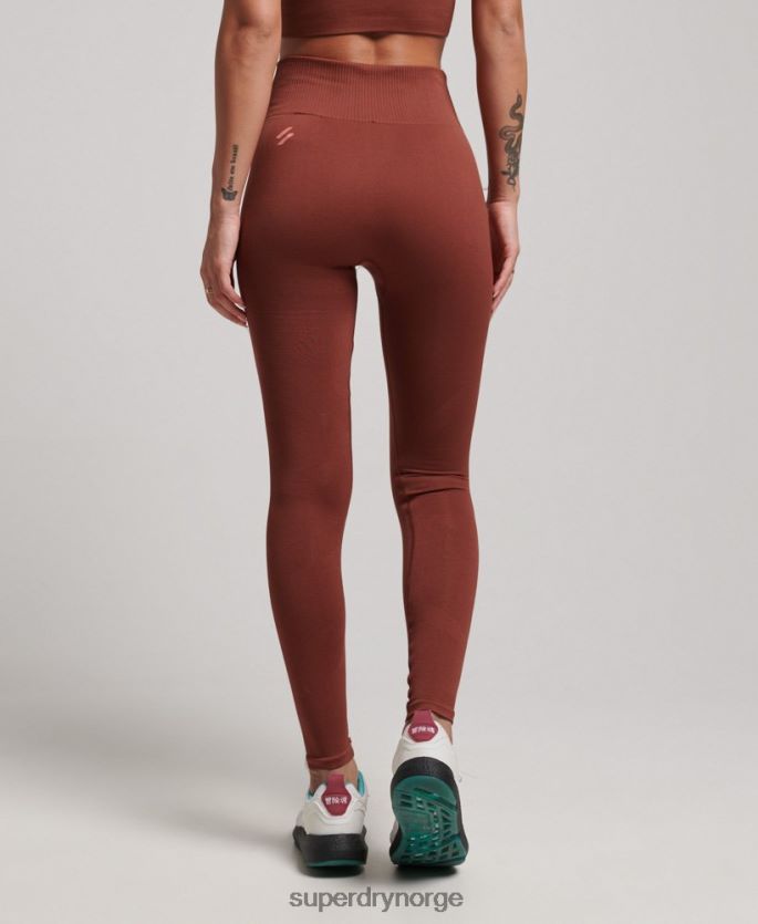 Superdry brun klær 86P46D4048 core sømløse stramme leggings kvinner