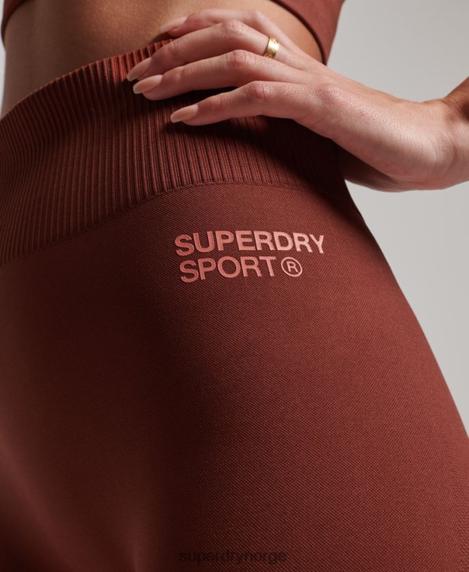 Superdry brun klær 86P46D4048 core sømløse stramme leggings kvinner