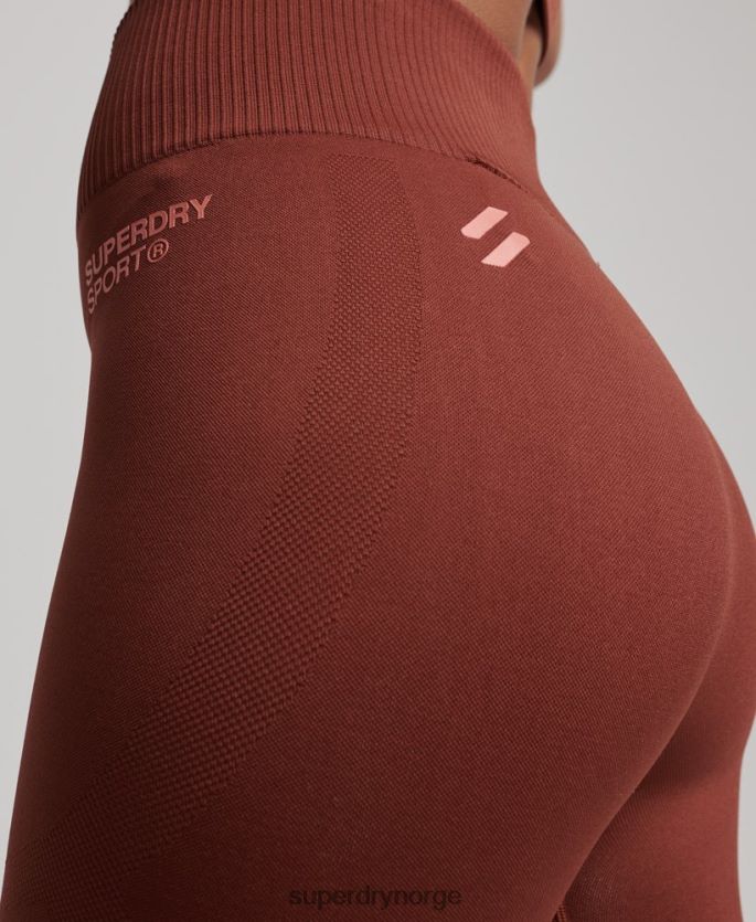 Superdry brun klær 86P46D4048 core sømløse stramme leggings kvinner