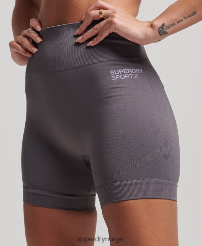 Superdry grå klær 86P46D3148 trange shorts uten sømløs kjerne kvinner