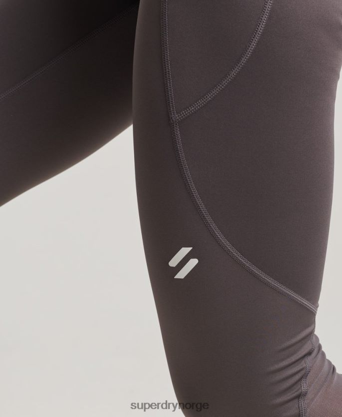 Superdry grå klær 86P46D4073 aktive mesh tighte leggings i full lengde kvinner