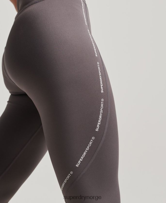 Superdry grå klær 86P46D4073 aktive mesh tighte leggings i full lengde kvinner