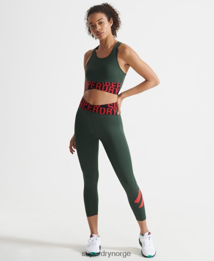 Superdry grønn klær 86P46D4087 trening cross 7/8 leggings kvinner