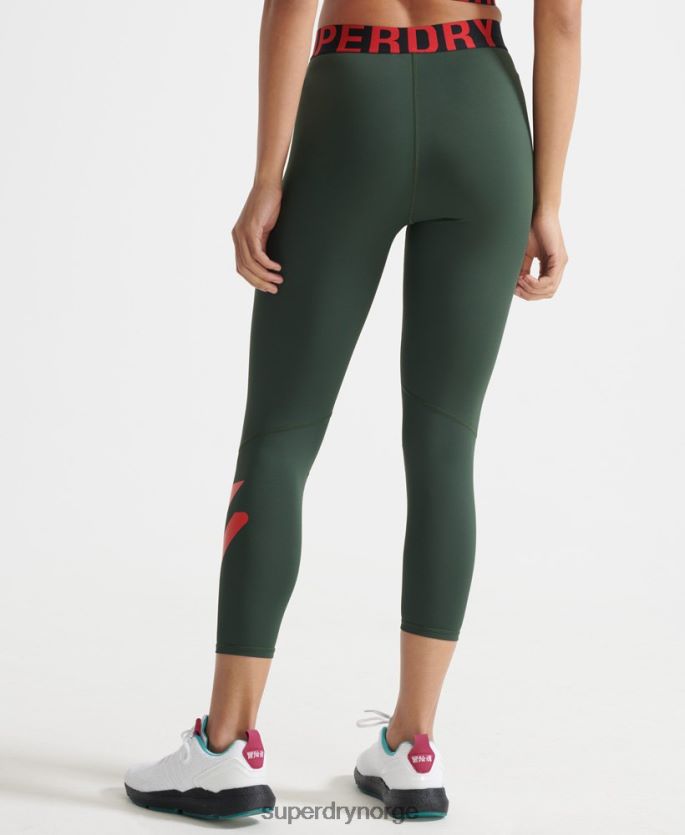Superdry grønn klær 86P46D4087 trening cross 7/8 leggings kvinner