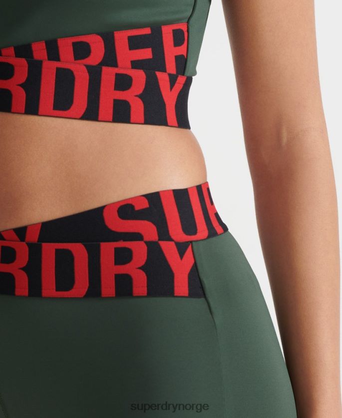 Superdry grønn klær 86P46D4087 trening cross 7/8 leggings kvinner