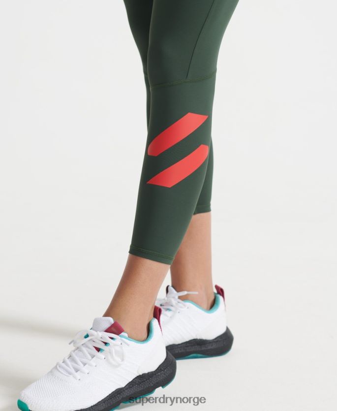 Superdry grønn klær 86P46D4087 trening cross 7/8 leggings kvinner