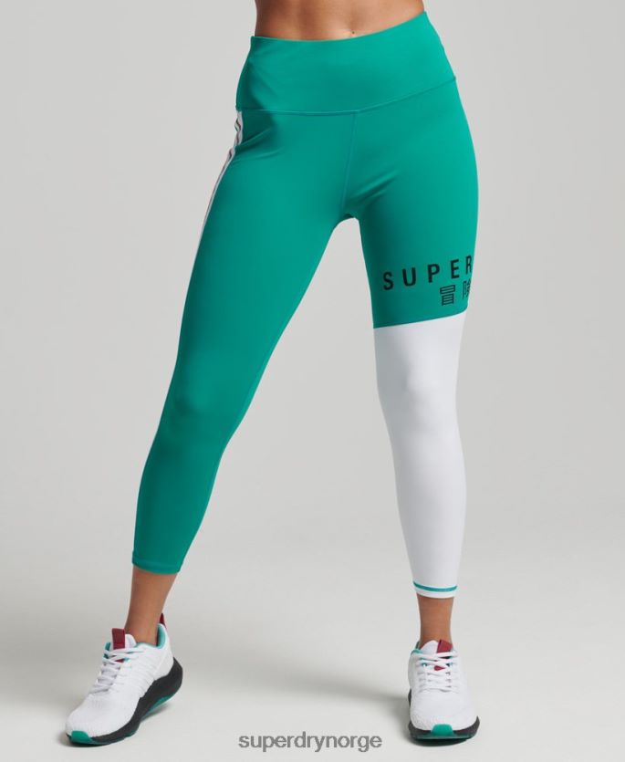 Superdry grønn klær 86P46D4089 trening grafisk 7/8 leggings kvinner