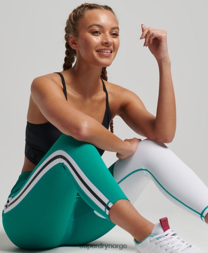 Superdry grønn klær 86P46D4089 trening grafisk 7/8 leggings kvinner