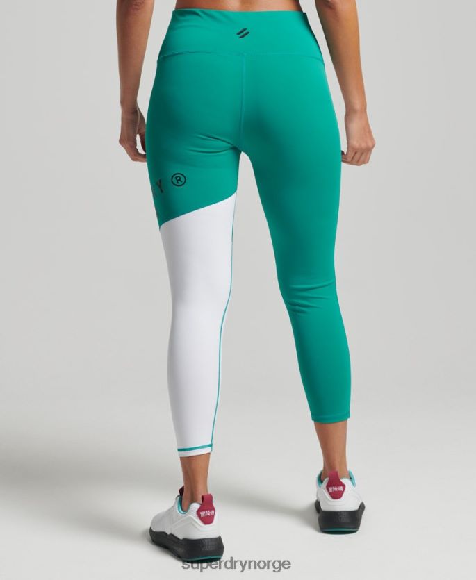 Superdry grønn klær 86P46D4089 trening grafisk 7/8 leggings kvinner