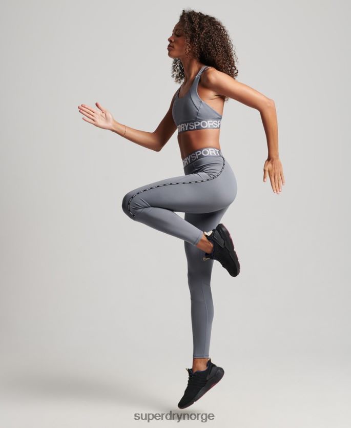 Superdry lilla klær 86P46D4077 train branded elastiske trange leggings kvinner