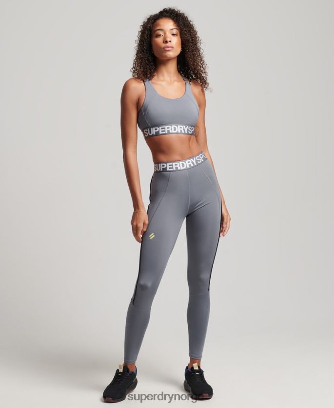 Superdry lilla klær 86P46D4077 train branded elastiske trange leggings kvinner