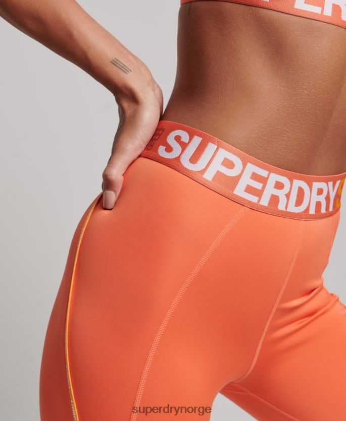 Superdry oransje klær 86P46D4062 train branded elastiske trange leggings kvinner