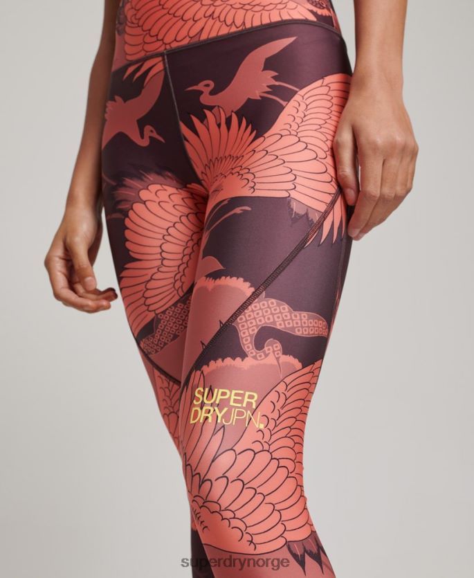 Superdry rød klær 86P46D4042 core 7/8 tights kvinner